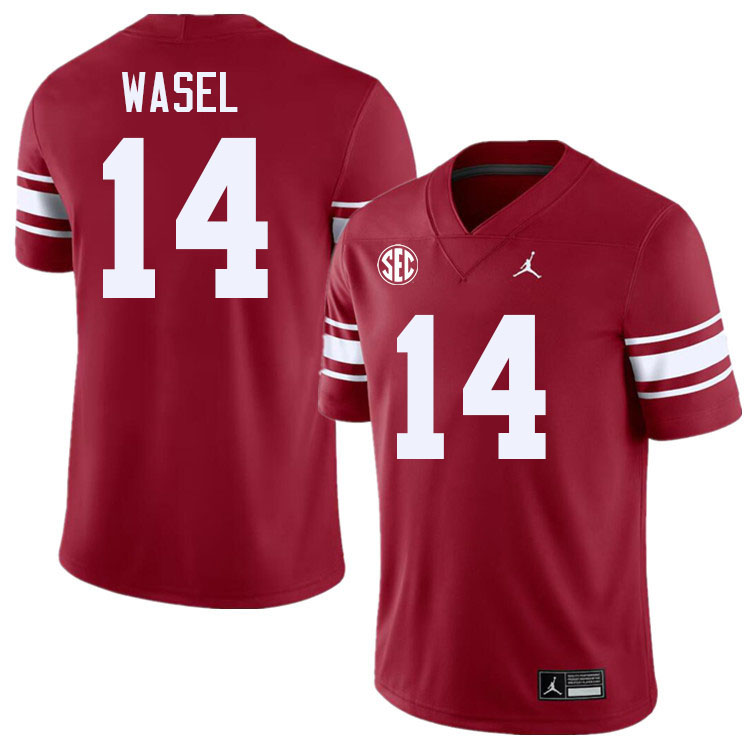 #14 Steele Wasel Oklahoma Sooners 2024 SEC Conference College Football Jerseys-Throwback